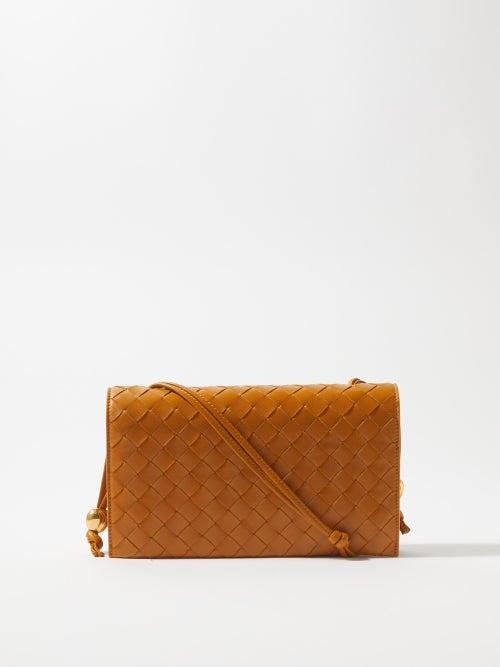 Bottega Veneta - Trio Intrecciato-leather Pouch - Womens - Tan