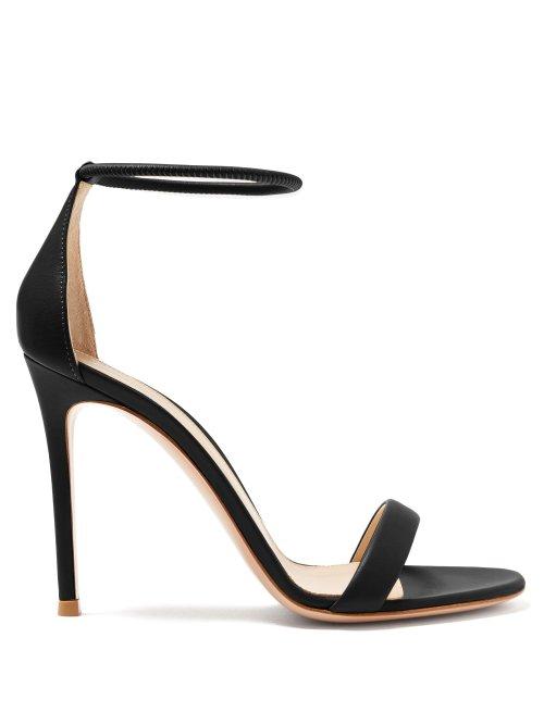Matchesfashion.com Gianvito Rossi - Simple Strap 105 Leather Sandals - Womens - Black