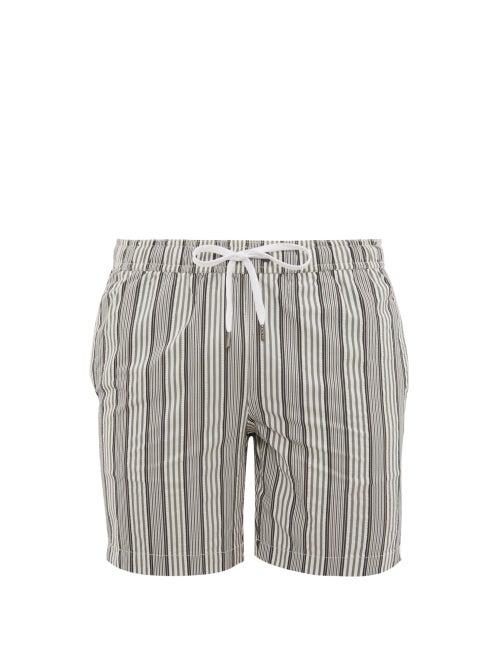 Matchesfashion.com Onia - Charles Striped Swim Shorts - Mens - Grey Multi