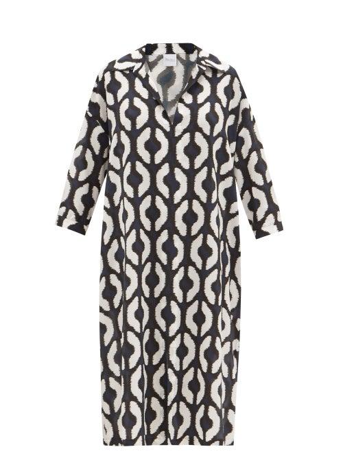 Matchesfashion.com Max Mara Beachwear - Malesia Kaftan - Womens - Navy Print