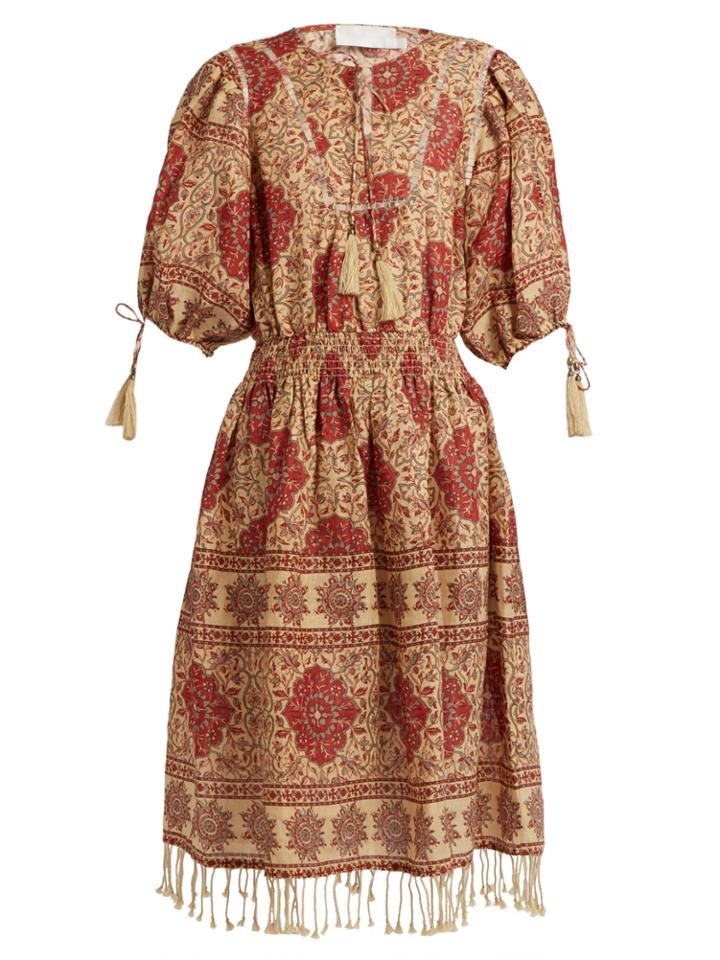 Zimmermann Tulsi Border Jour-chelle Trimmed Linen Dress