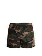 Matchesfashion.com Valentino - Camouflage Print Swim Shorts - Mens - Khaki