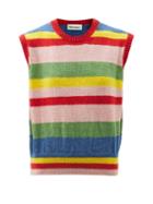 Ladies Rtw Molly Goddard - Blair Striped Lambswool Sleeveless Sweater - Womens - Multi