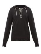 Matchesfashion.com Ann Demeulemeester - Distressed Cotton-knit Sailor Sweater - Womens - Black