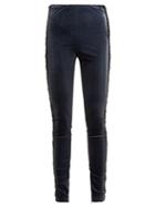 Matchesfashion.com Koch - Bead Embellished Velvet Leggings - Womens - Navy