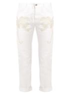 Stella Mccartney Palm Tree-embroidered Slim-leg Cropped Jeans