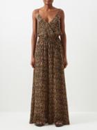 Raey - Jaguar-print Silk Wide-leg Jumpsuit - Womens - Jaguar Print