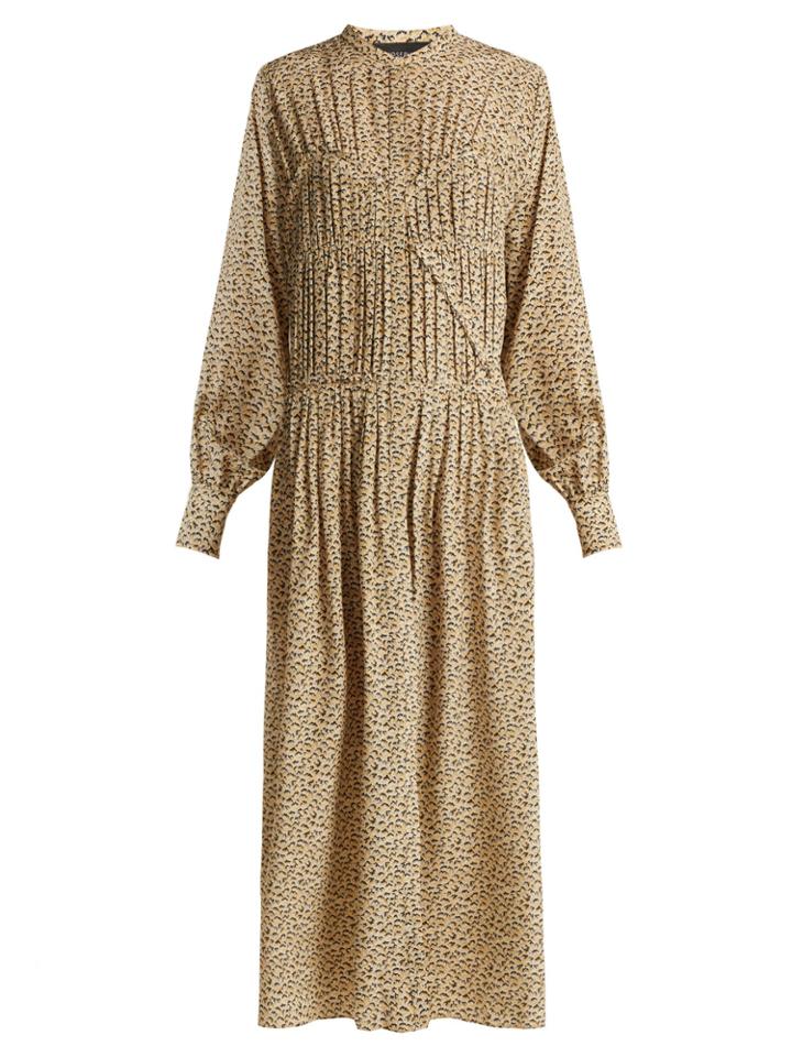 Joseph Jamie Fossil-print Silk Dress