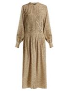 Joseph Jamie Fossil-print Silk Dress