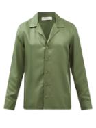 Giuliva Heritage Collection - Giulio Cuban-collar Silk Shirt - Mens - Green