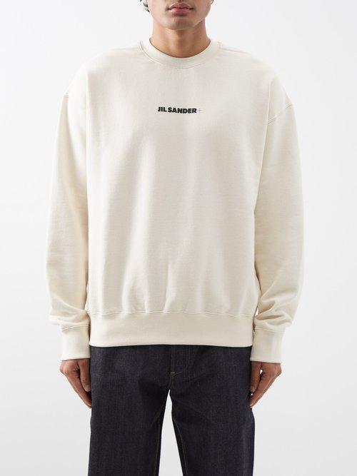 Jil Sander - Logo-print Cotton-jersey Sweatshirt - Mens - Cream