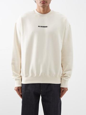 Jil Sander - Logo-print Cotton-jersey Sweatshirt - Mens - Cream