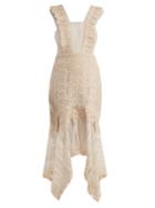 Matchesfashion.com Jonathan Simkhai - Handkerchief Hem Cotton Macram Lace Dress - Womens - Cream