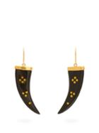 Matchesfashion.com Isabel Marant - Studded Horn Earrings - Womens - Black