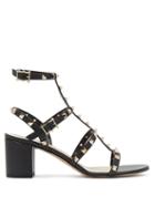 Matchesfashion.com Valentino Garavani - Rockstud Block-heel Leather Sandals - Womens - Black