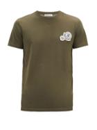 Matchesfashion.com Moncler - Double-logo Cotton T-shirt - Mens - Khaki