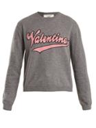 Valentino Logo-intarsia Wool And Cashmere-blend Sweater