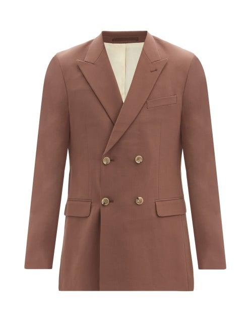 Matchesfashion.com Nanushka - Malvin Double-breasted Cady Suit Jacket - Mens - Brown