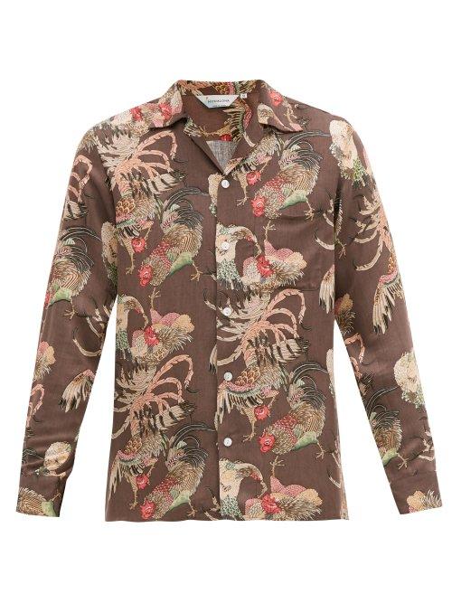 Matchesfashion.com Nipoaloha - Aloha Gamecock Cuban Collar Shirt - Mens - Brown Multi
