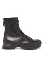 Matchesfashion.com Jil Sander - Trek Sole Leather Hiking Boots - Womens - Black