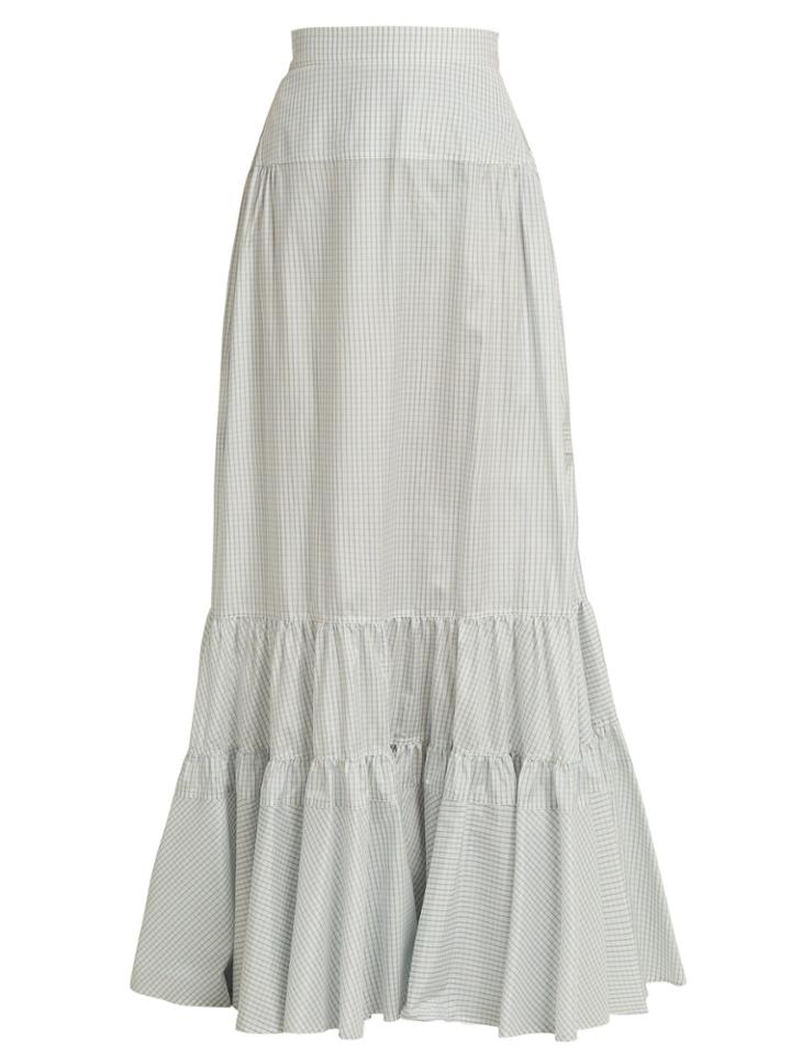 Calvin Klein 205w39nyc Tiered Long Silk Skirt