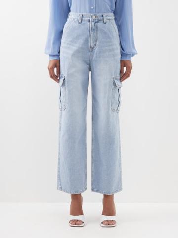 The Frankie Shop - Kai Cargo-pocket Wide-leg Jeans - Womens - Light Denim