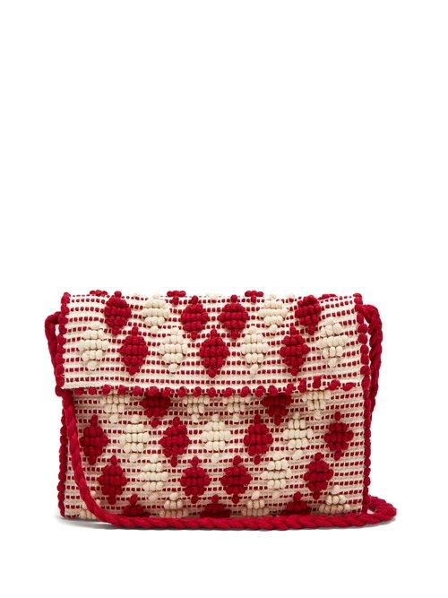 Matchesfashion.com Antonello Tedde - Suni Rombetti Cotton Cross Body Bag - Womens - Red White