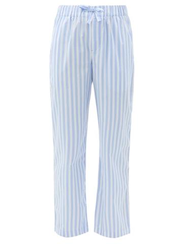 Tekla - Striped Organic-cotton Pyjama Trousers - Womens - Blue Stripe