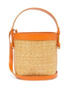 Matchesfashion.com Nico Giani - Adenia Large Straw And Leather Bucket Bag - Womens - Orange Multi