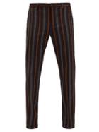 Matchesfashion.com Etro - Straight-leg Striped-jacquard Trousers - Mens - Brown Multi
