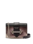 Matchesfashion.com Prada - Cahier Mini Leather Cross Body Bag - Womens - Silver