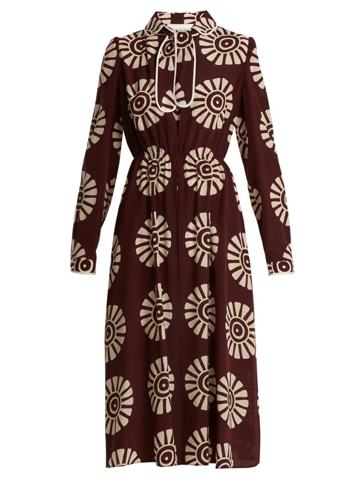 Valentino Medallion-print Silk Dress