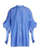 Matchesfashion.com Ellery - Goldman Cone Sleeve Cotton Shirt - Womens - Light Blue
