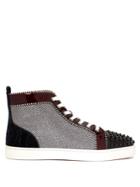 Christian Louboutin Lou Spikes Leather High-top Trainers