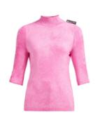 Matchesfashion.com Balenciaga - Logo Tab Chenille Sweater - Womens - Pink