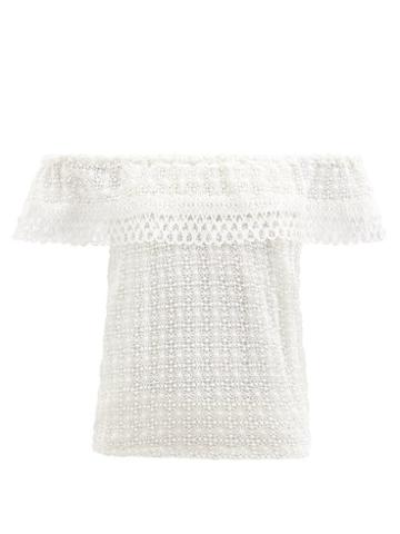 Lolita Jaca - Capri Off-the-shoulder Cotton-lace Top - Womens - White