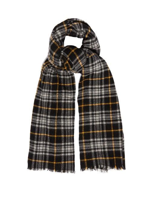 Matchesfashion.com Isabel Marant - Simona Checked Wool Blend Scarf - Womens - Black