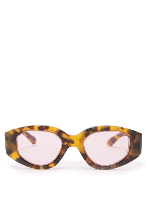 Matchesfashion.com Karen Walker Eyewear - Castaway Crazy Tort Tortoiseshell Sunglasses - Womens - Tortoiseshell