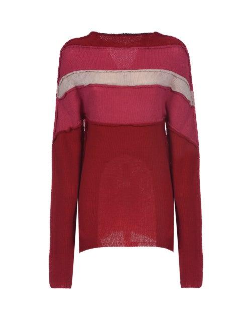 Matchesfashion.com Marni - Stripe-panelled Recycled-fibre Sweater - Womens - Red Stripe