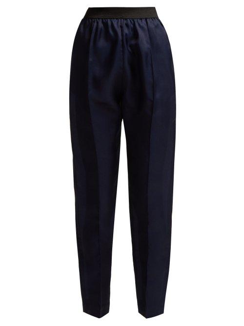 Matchesfashion.com Albus Lumen - Lujio Silk Organza Trousers - Womens - Navy