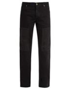 Matchesfashion.com Calvin Klein 205w39nyc - Distressed Patch Straight Leg Denim Jeans - Mens - Black