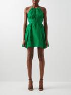 Self-portrait - Broderie Anglaise Cotton Mini Dress - Womens - Bright Green