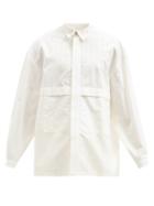 Matchesfashion.com E. Tautz - Concealed-pocket Cotton-poplin Shirt - Mens - Cream