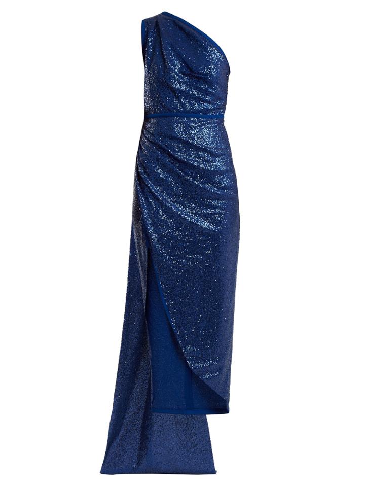 Elie Saab One-shoulder Sequin-embellished Dress
