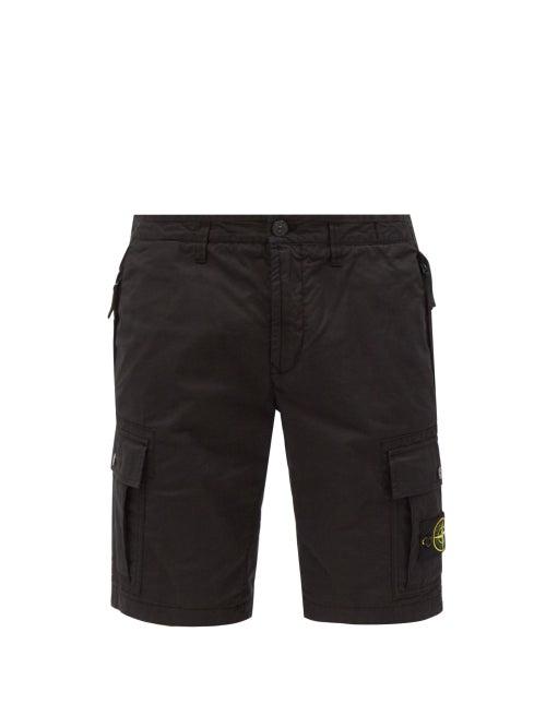 Stone Island - Logo-patch Cotton-blend Cargo Shorts - Mens - Black