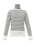 Matchesfashion.com Takahiromiyashita Thesoloist. - Roll-neck Striped Wool Sweater - Mens - White Black