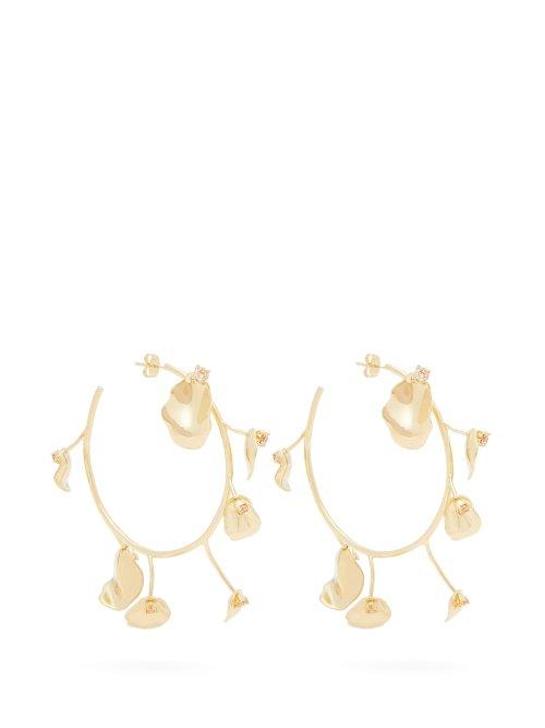 Matchesfashion.com Ryan Storer - Flores Muertas Gold Plated Hoop Earrings - Womens - Gold