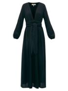 Matchesfashion.com Mara Hoffman - Luna Tie Waist Cotton Voile Dress - Womens - Black