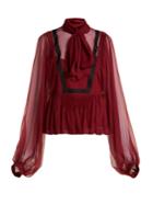 Rochas Tie-neck Silk-chiffon Blouse