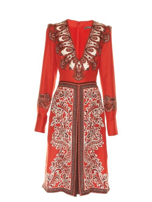 Alexander Mcqueen V-neck Paisley-print Dress
